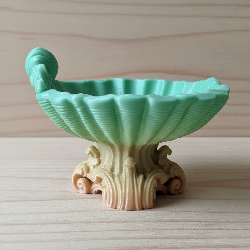 Seashell - Home Decor/Jewelry Holder (Ornate Pedestal #5)
