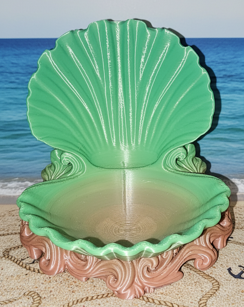 Seashell - Home Decor/Jewelry Holder (Open Clamshell #9)