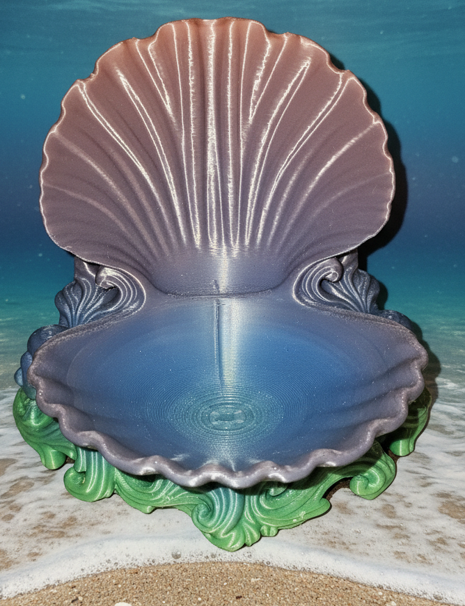 Seashell - Home Decor/Jewelry Holder (Open Clamshell #9)