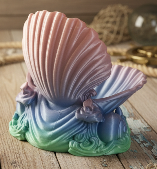 Seashell - Home Decor/Jewelry Holder (Open Clamshell #9)