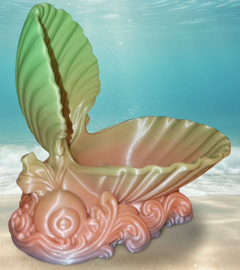 Seashell - Home Decor/Jewelry Holder (Open Clamshell #9)
