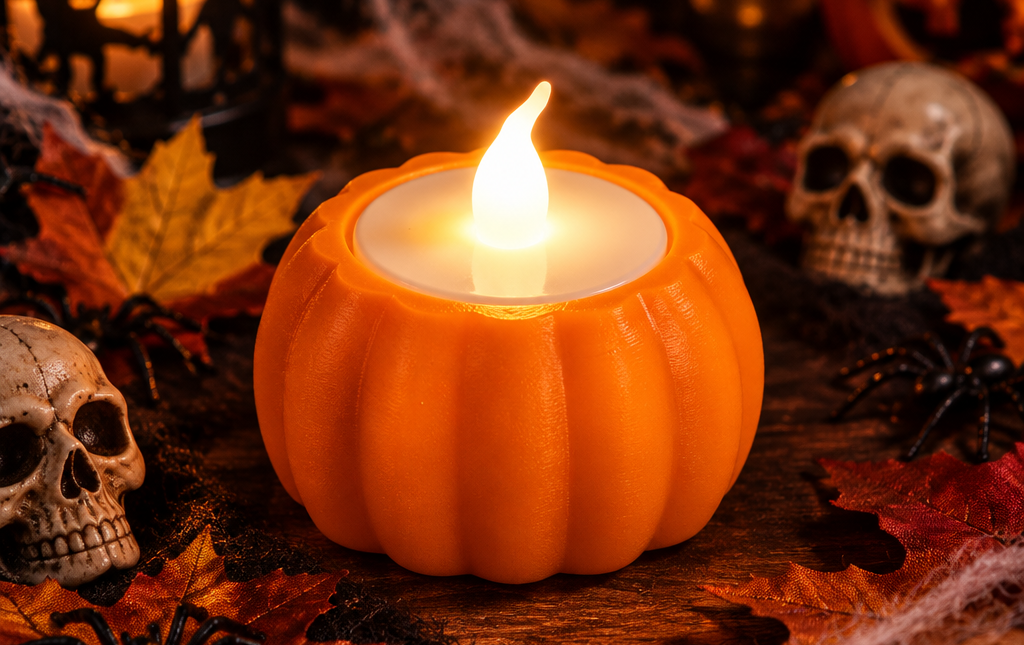 Pumpkin Tealights, Set of 2 (Assorted Colors)