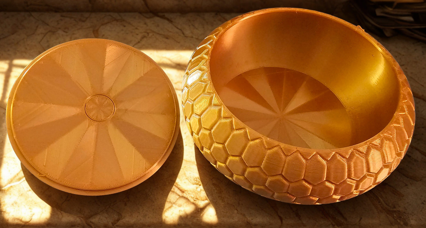 Jewlery/Gift Box (Honeycomb) - Gold Silk