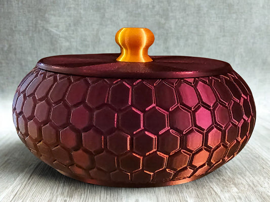 Jewlery/Gift Box (Honeycomb) - Purple Silk
