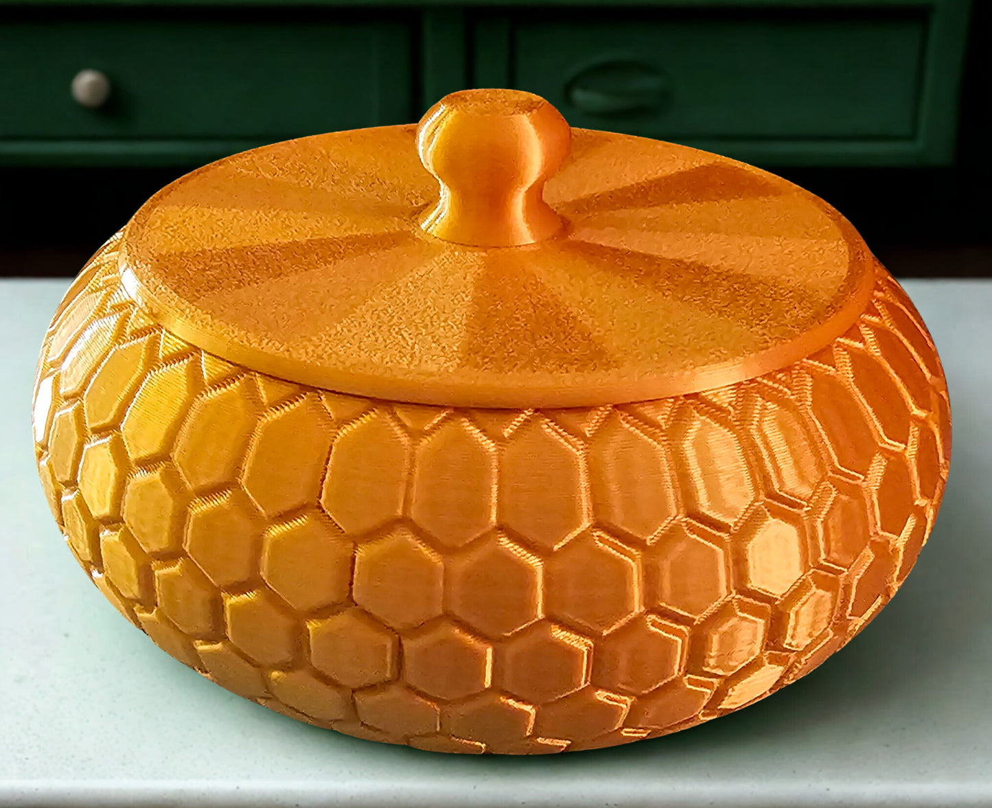 Jewlery/Gift Box (Honeycomb) - Gold Silk
