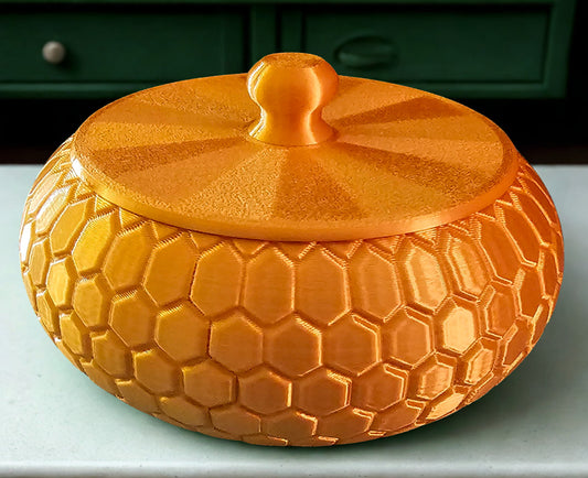 Jewlery/Gift Box (Honeycomb) - Gold Silk