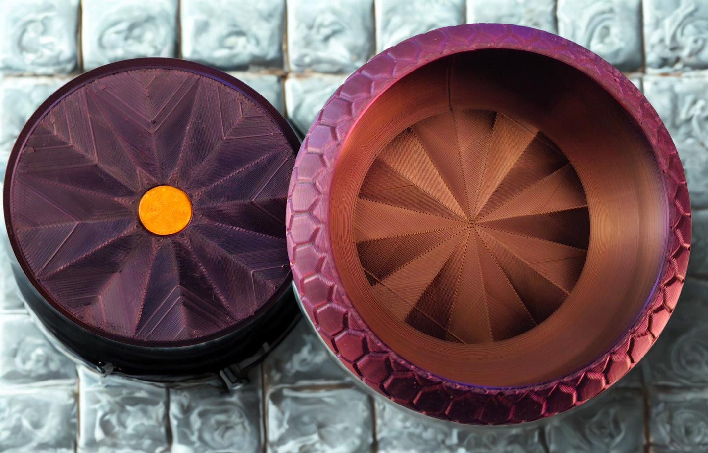 Jewlery/Gift Box (Honeycomb) - Purple Silk